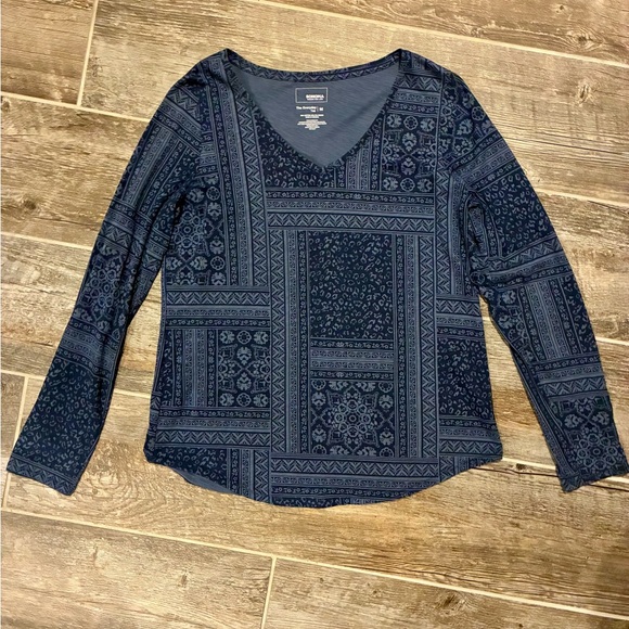 Sonoma Tops - Women’s Sonoma Navy Geometric Long Sleeve Top